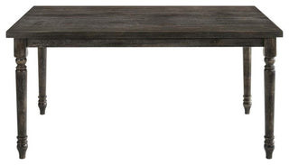 ACME Claudia II Rectangular Wood Turned Legs Dining Table in Weathered Gray