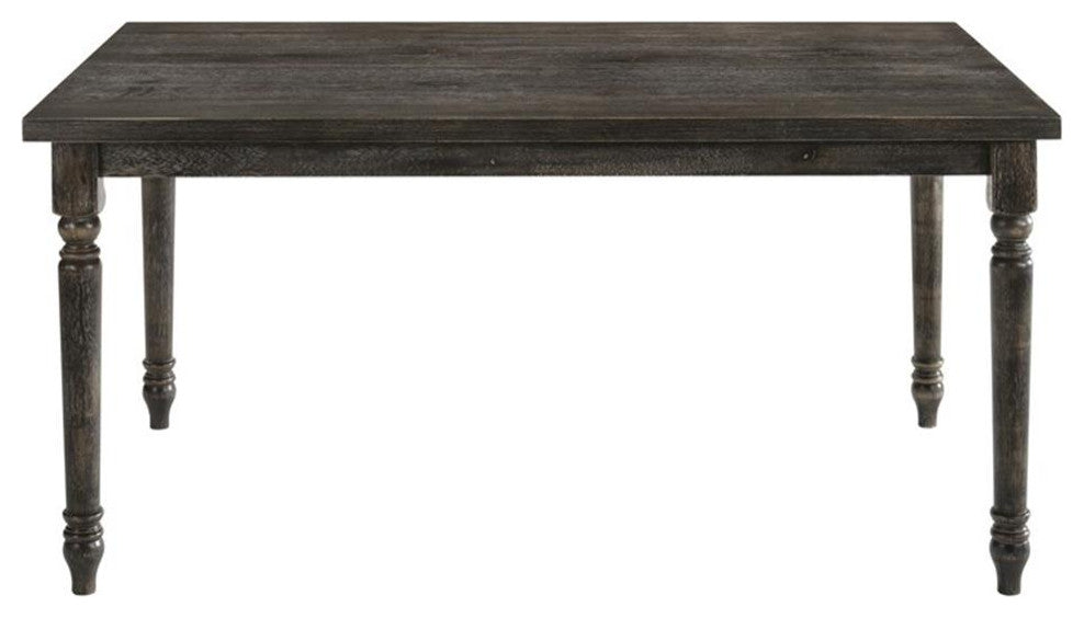 ACME Claudia II Rectangular Wood Turned Legs Dining Table in Weathered Gray