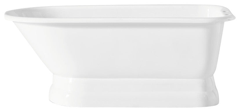 Cheviot Products Cast Iron Bathtub With Pedestal Base and Faucet Holes