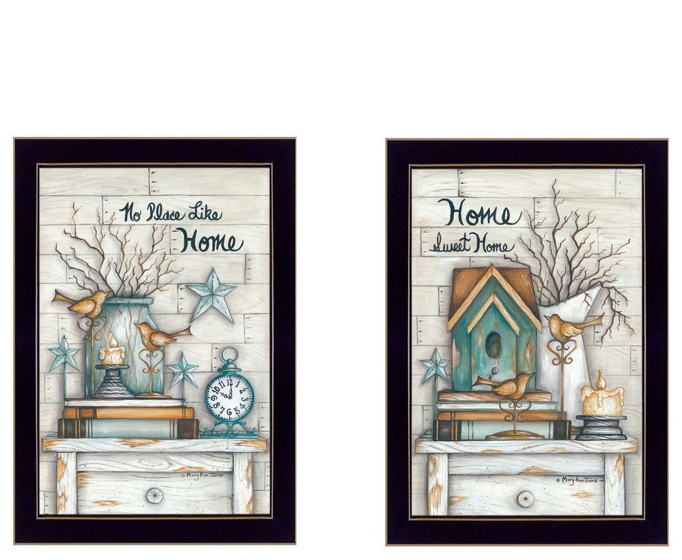 "Home Sweet Home" Collection By Mary June, Printed Wall Art, Black Frame