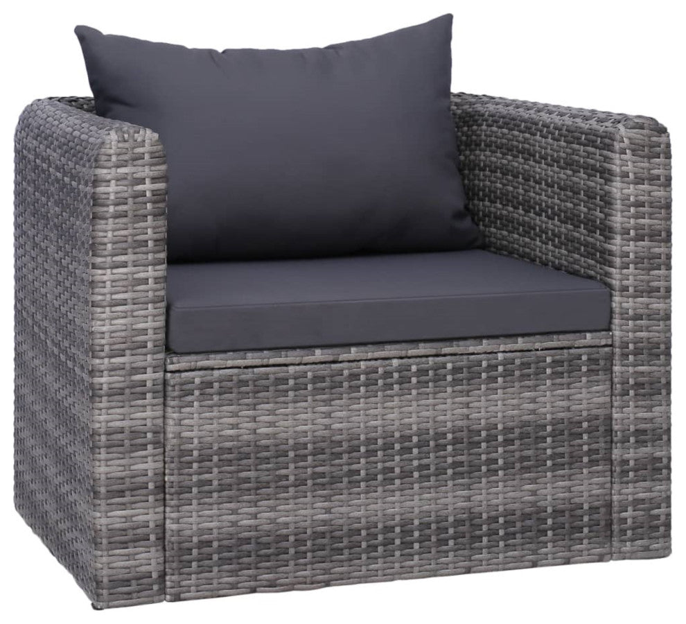 Vidaxl 9 Piece Garden Lounge Set With Cushions Poly Rattan Gray