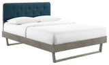 Bridgette Twin Wood Platform Bed With Angular Frame MOD-6645-GRY-AZU