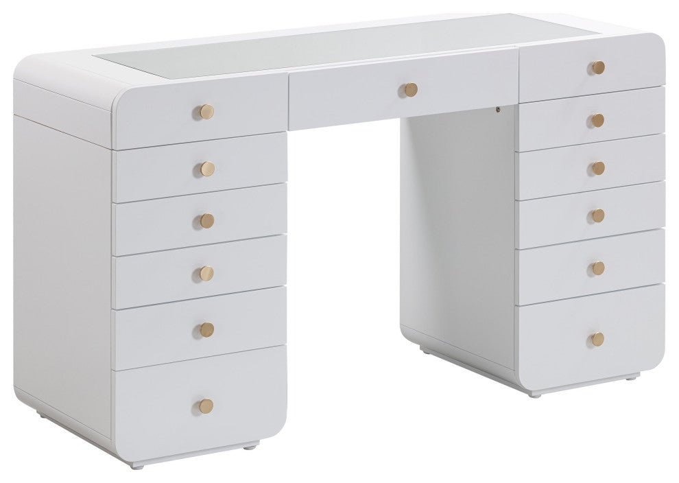 Hollywood White Vanity Desk White