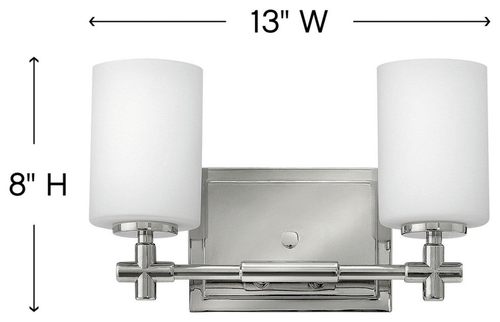 Hinkley Laurel Two Light Vanity, Polished Nickel