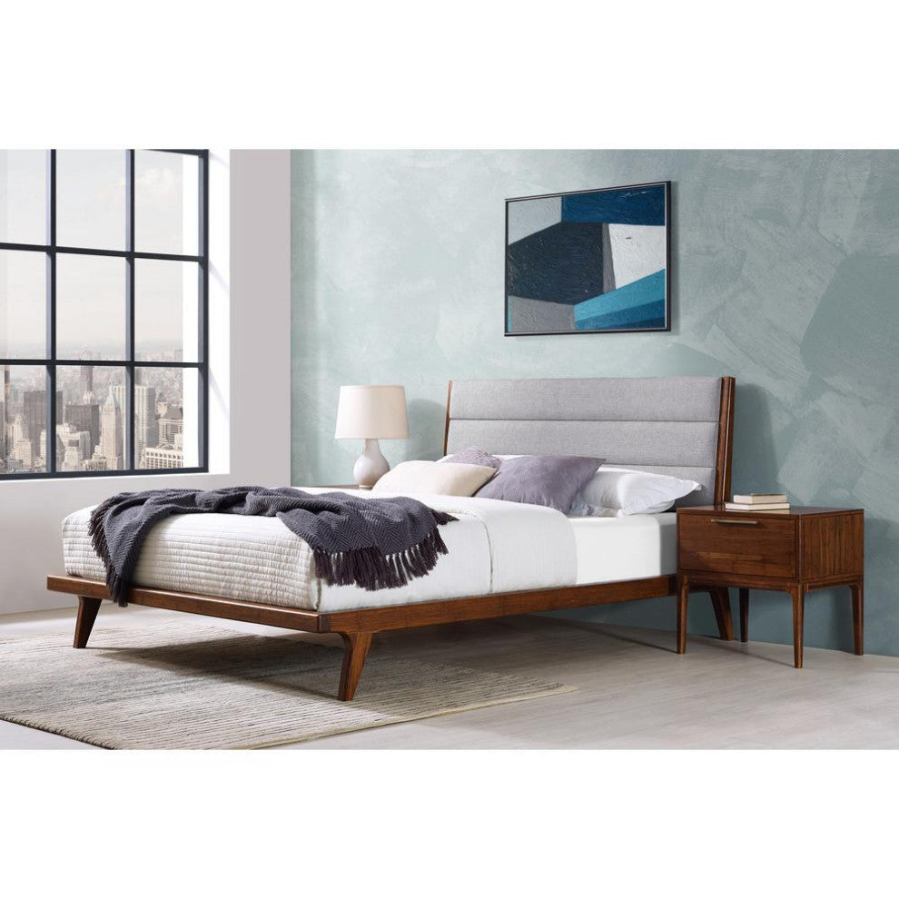 Mercury Upholstered Platform Bed, Exotic, Queen