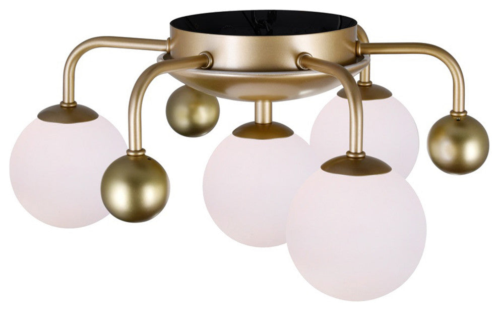Element 4 Light Flush Mount With Sun Gold Finish