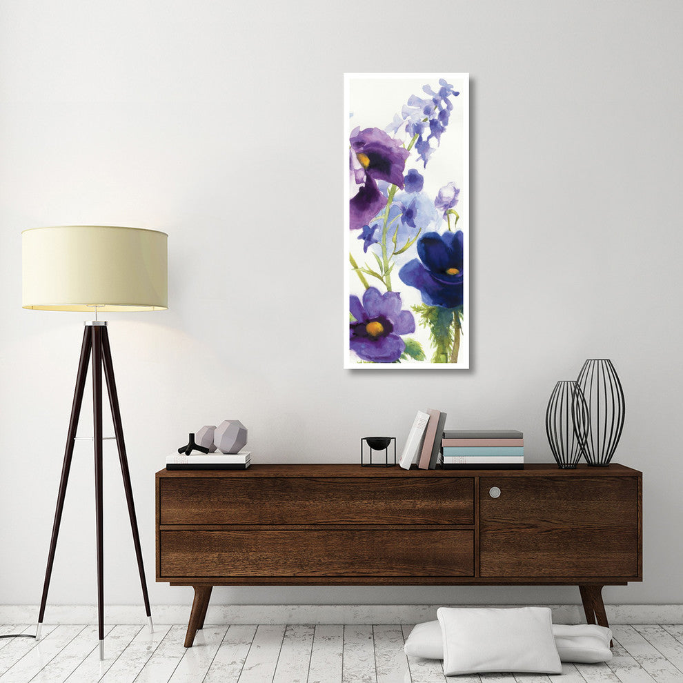"Blue and Purple Mixed Garden I Panel II" Print by Shirley Novak, 22"x52"