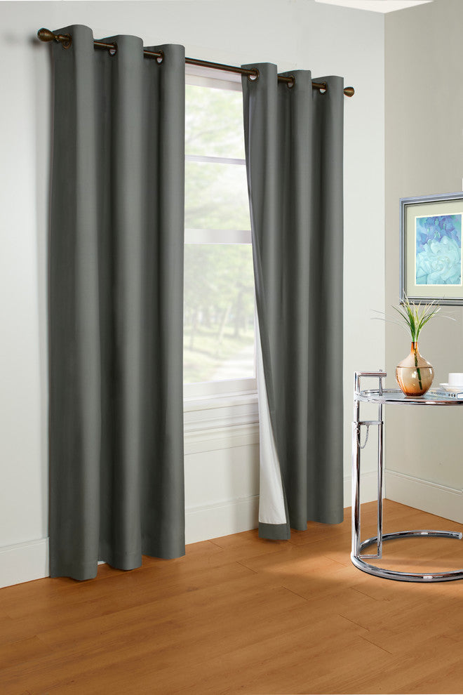 Prelude Grommet Curtain Panel 40 x 84 Charcoal
