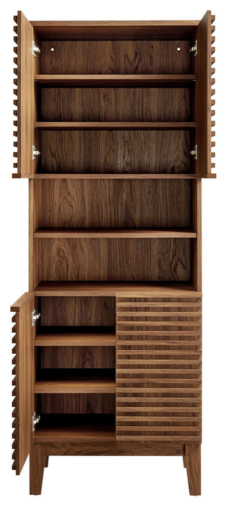 Render Tall Bathroom Storage Cabinet, Walnut