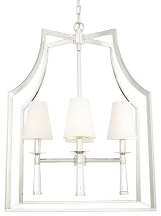 Crystorama Baxter 4-Light Oil Rubbed Bronze Chandelier, Polished Nickel