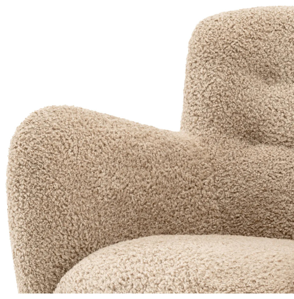 Beige Shearling Lounge Chair, Eichhotz Bixby