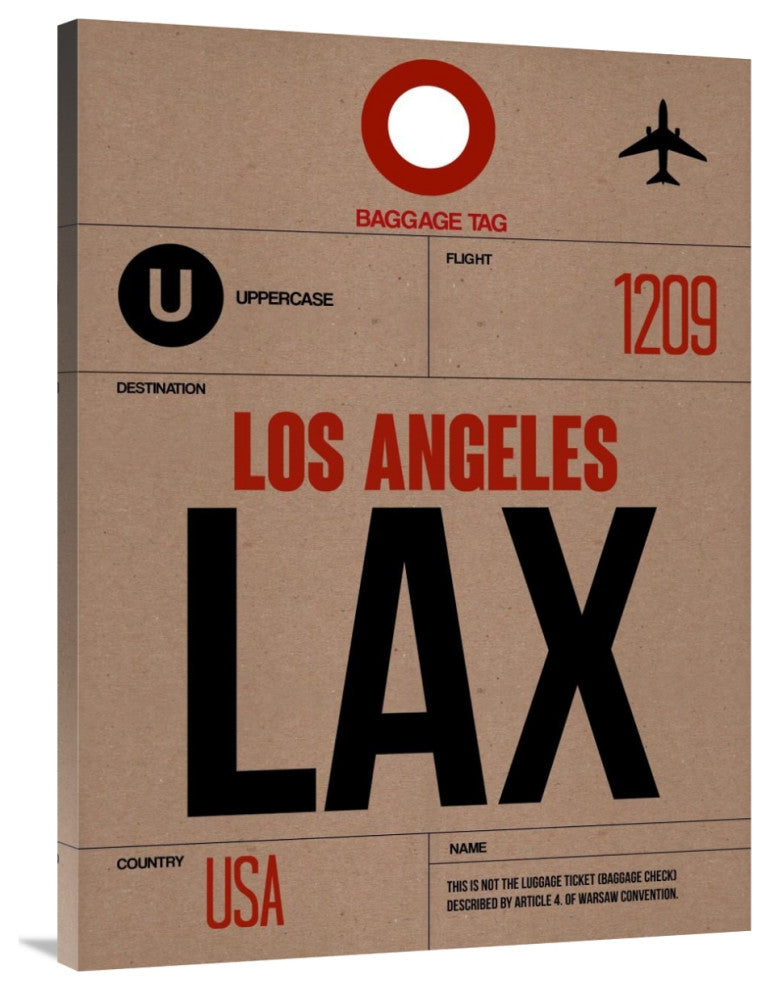 "LAX Los Angeles Luggage Tag 1" Fine Art Print