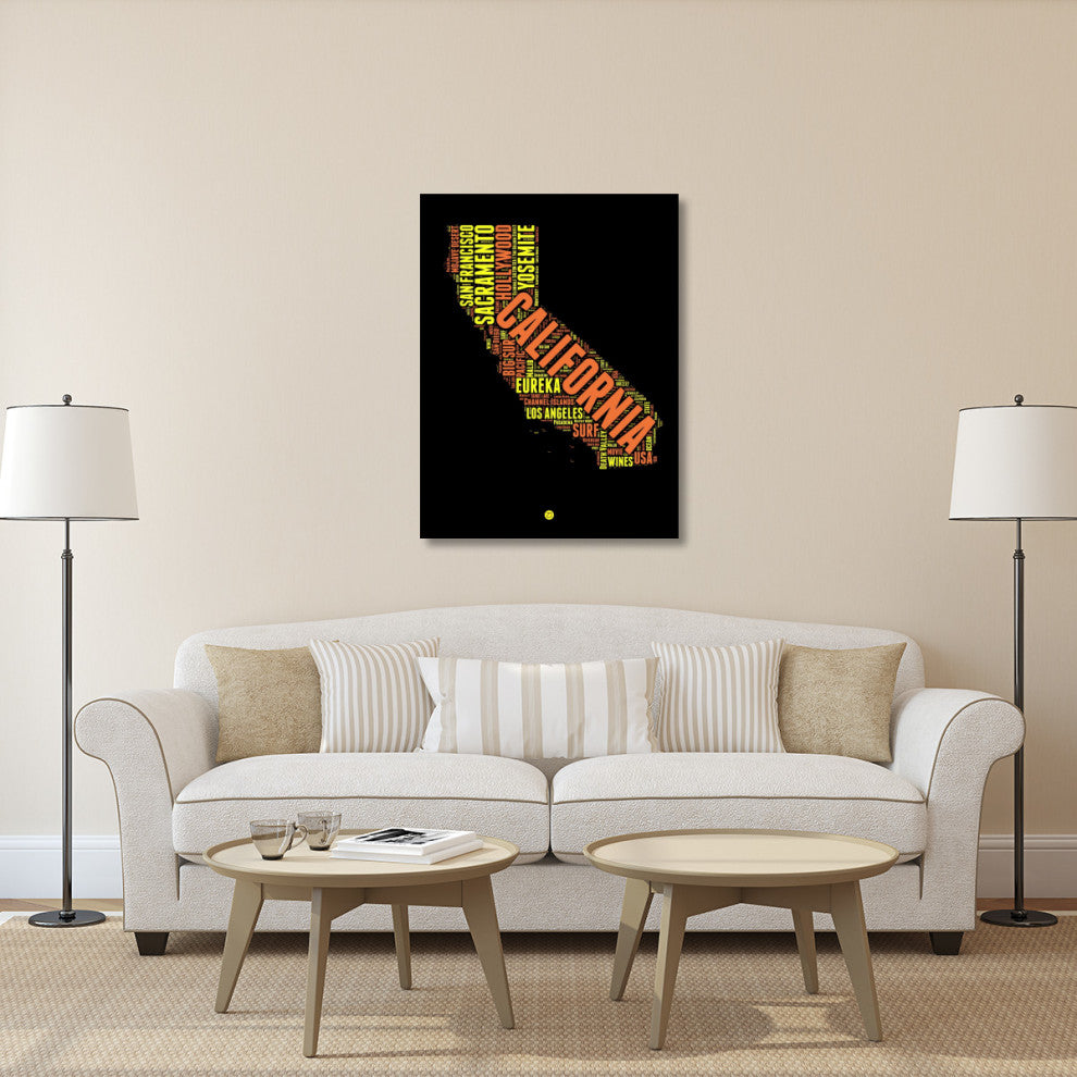 "California Word Cloud 1" Fine Art Print