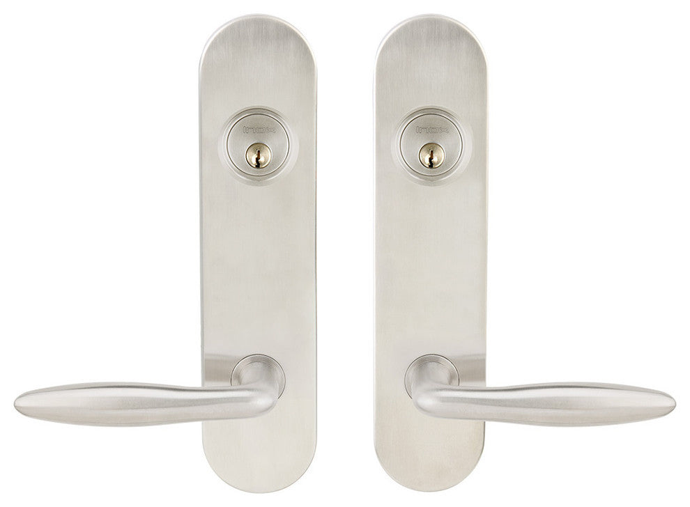 Summer Lever, Tubular Entry Double Cylinder, Satin Stainless Steel