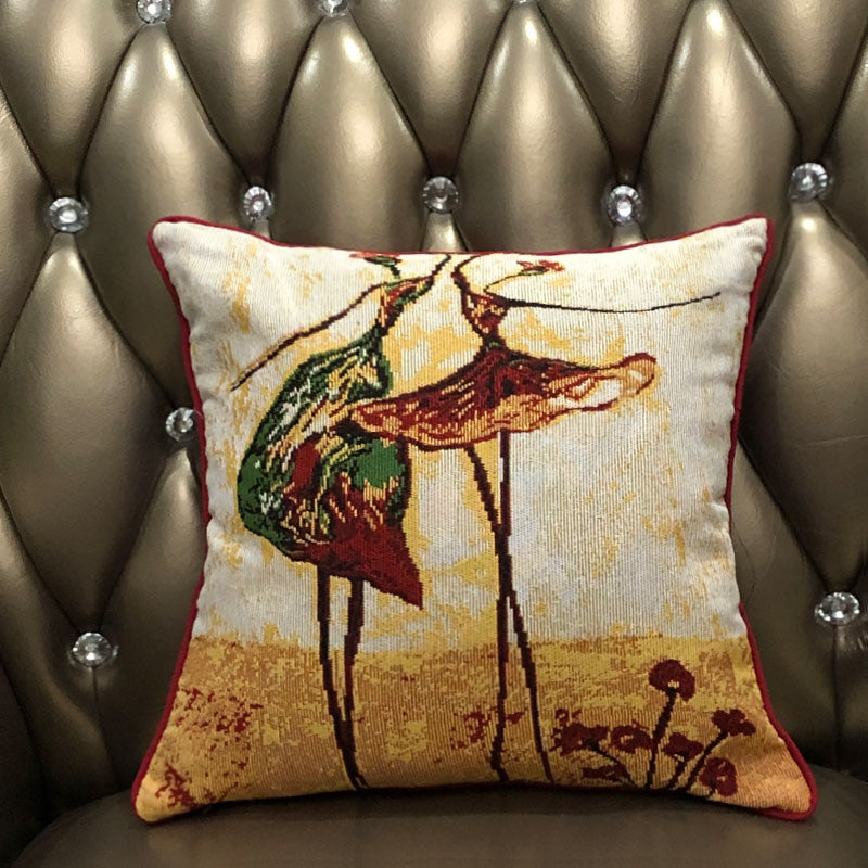 Seasonal Tapestry Woven Cushion Throw Pillow Covers, Dancing Ladies