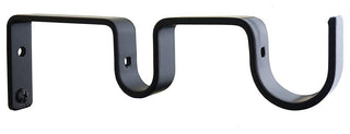 Double Bracket for Curtain Rod, 1" and 5/8", Black