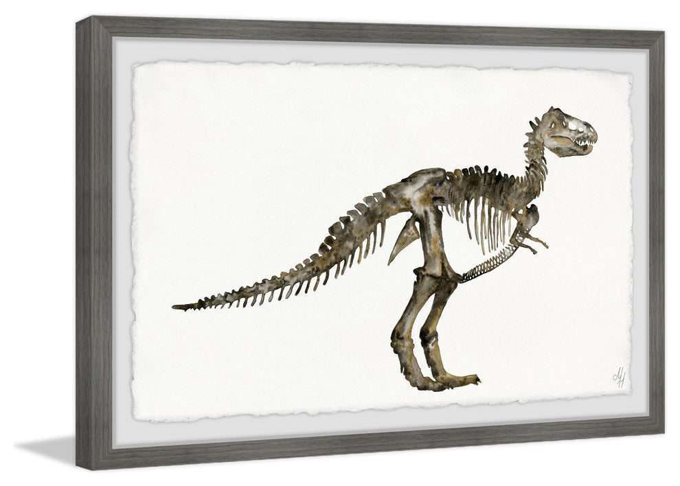 "Dinosaur Skeleton" Framed Painting Print, 18"x12"