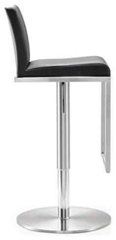 Amalfi Black Stainless Steel Adjustable Barstool - Black
