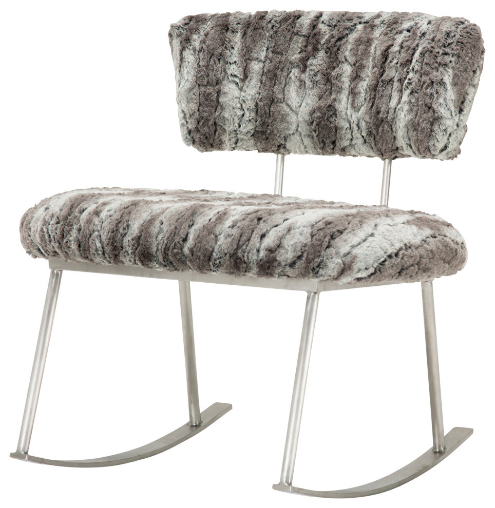 Pebble Beach Rocker Chair, Moondust and Brushed Silver
