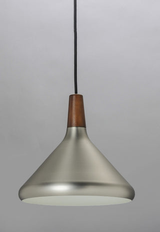 Maxim 11350 Nordic 1 Light 7" Wood / Aluminum Pendant - Walnut / Black