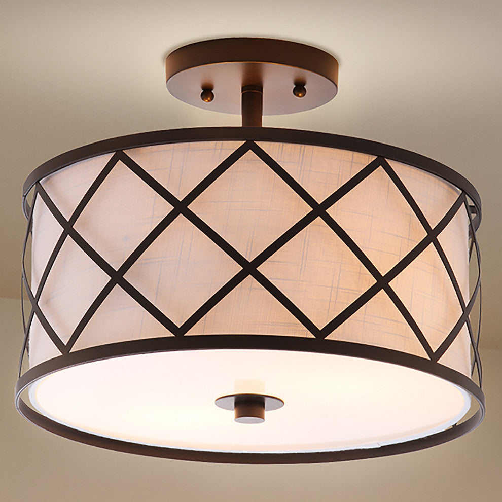 Elizabeth Metal LED Flush Mount, 13.25", Oil Rubbed Bronze