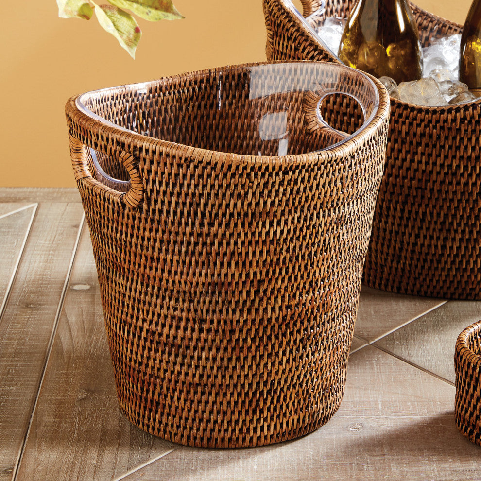 Burma Rattan Beverage Tub, Small, Warm Brown