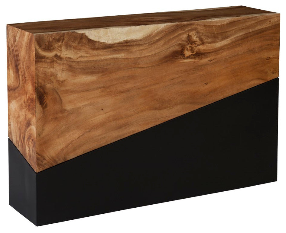 Geometry Console Table, Black/Brown