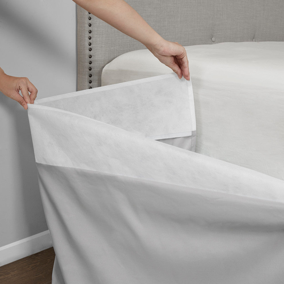 Madison Park Simple Fit Wrap Around Adjustable Bedskirt, Grey