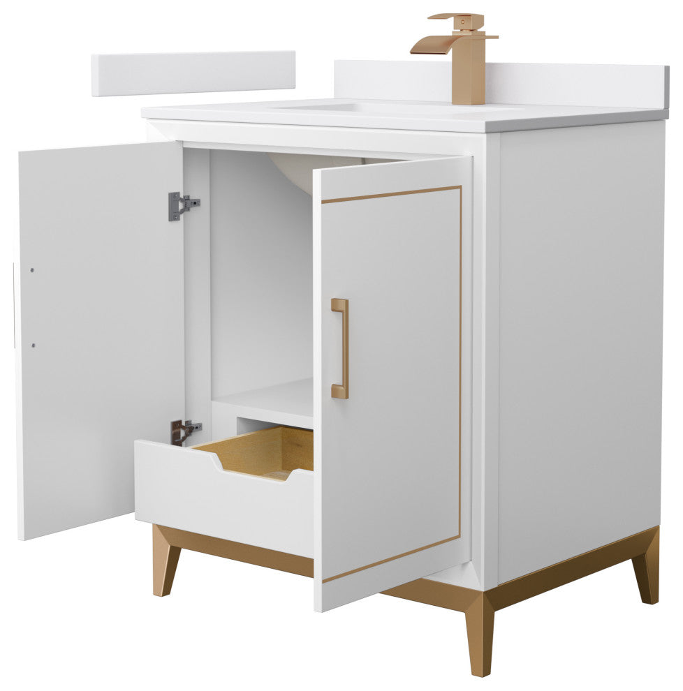 Marlena 30" Single Vanity, Cultured Top, Bronze Trim