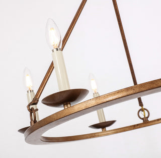 Elegant Lighting LD6010D36 Maine 6 Light 36"W Taper Candle - Black