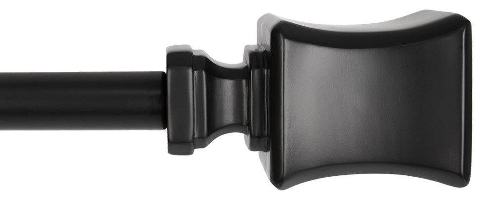 UTOPIA ALLEY 3/4 Inch Curtain Rod - Curtain Rods For Windows, Black, 48"-86"
