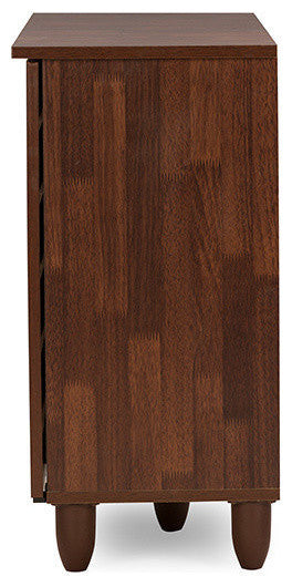 Gisela Oak and White 2-Tone Shoe Cabinet With 3 Doors