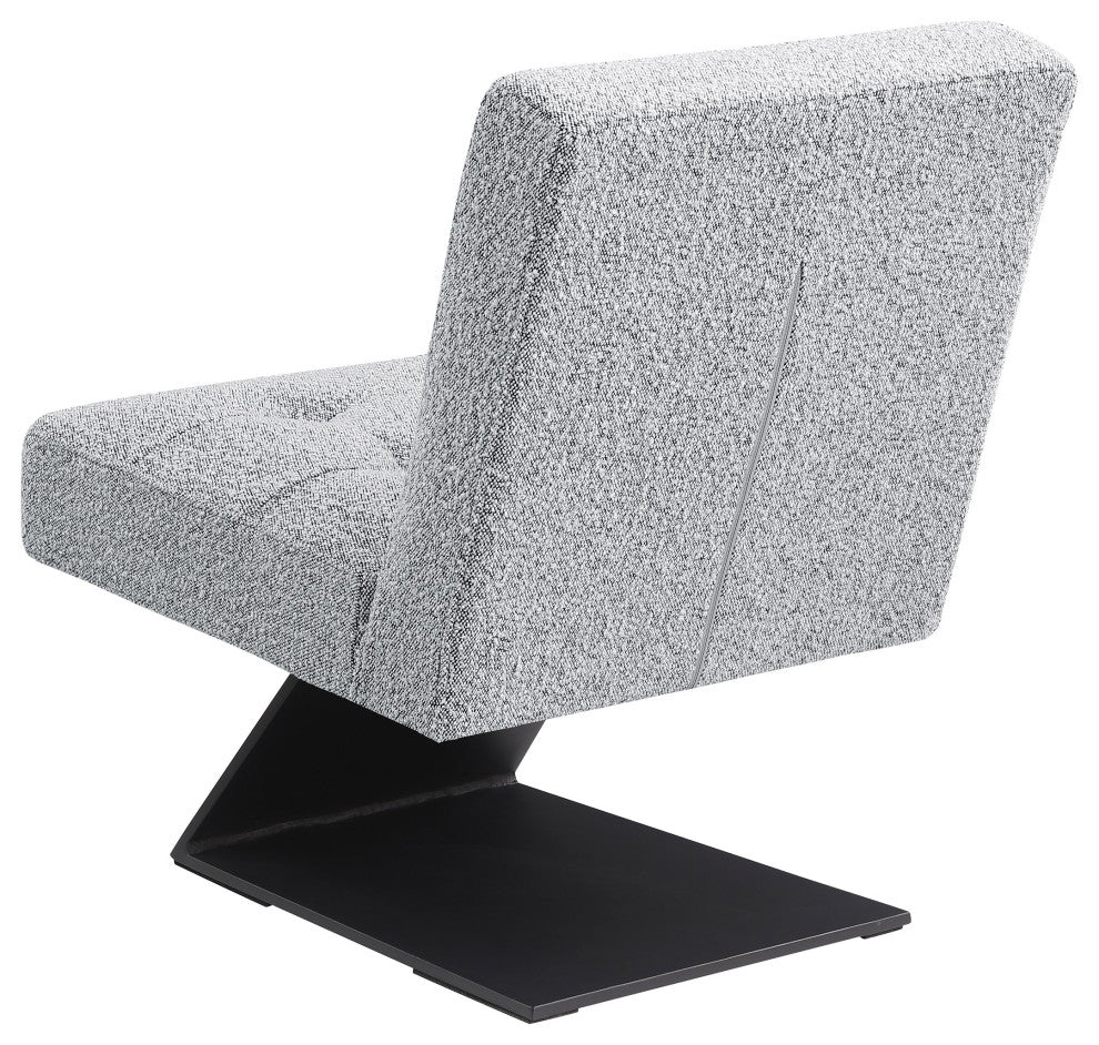Zeal Boucle Fabric Upholstered Accent Chair, Grey