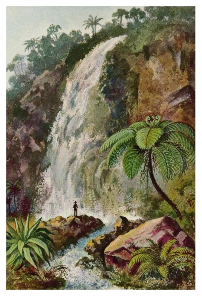 "Wasserfall von Tjiburrum Am Vulkan Pangerango in Java" Print, 14"x20"