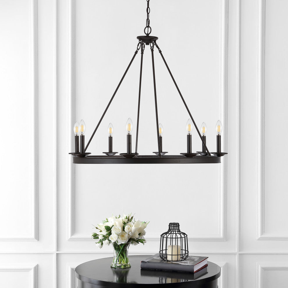 Safavieh Fauna 8 Light Chandelier, Oil Rubbed Bronze (Black)