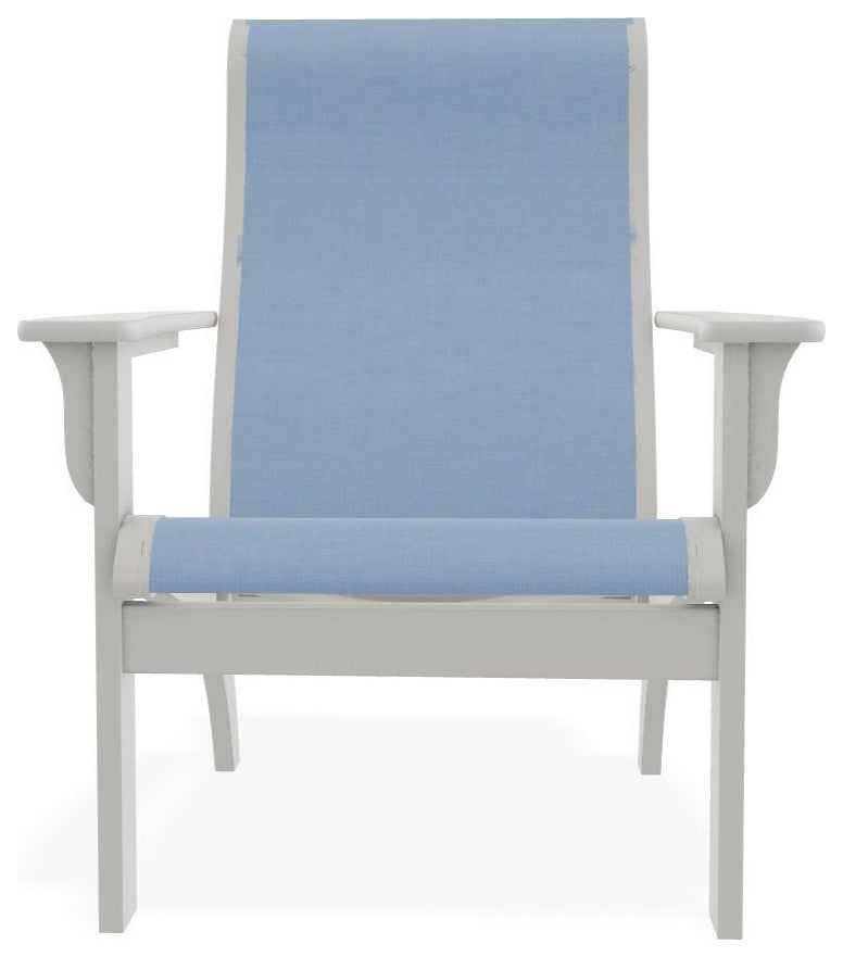 Adirondack Sling Outdoor Adirondack Armchair, Sky/Snow
