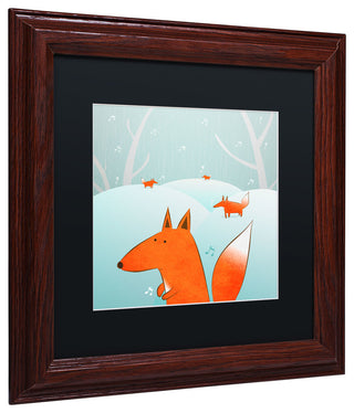 'Winter Foxes' Matted Framed Canvas Art by Carla Martell