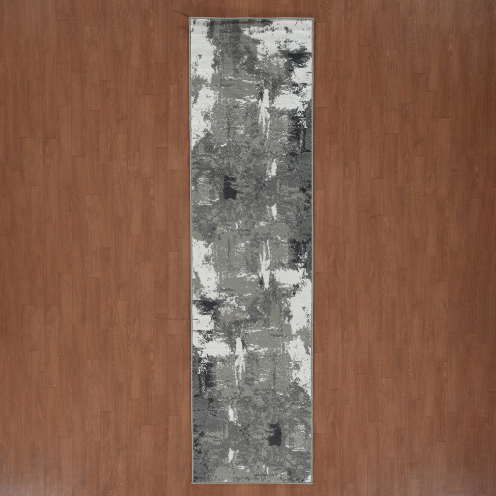 Alpine Ehra Power-Loomed Polypropylene Area Rug, Ivory, 2'7" X 10'