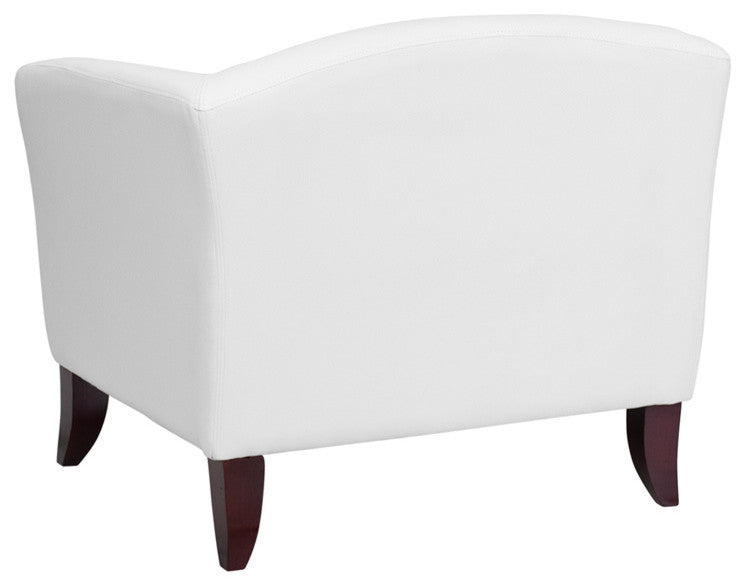 Hercules Imperial Series Leather Chair, White, 32"x29"x30"
