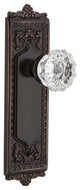 Egg and Dart Plate Interior Mortise Crystal Glass Door Knob