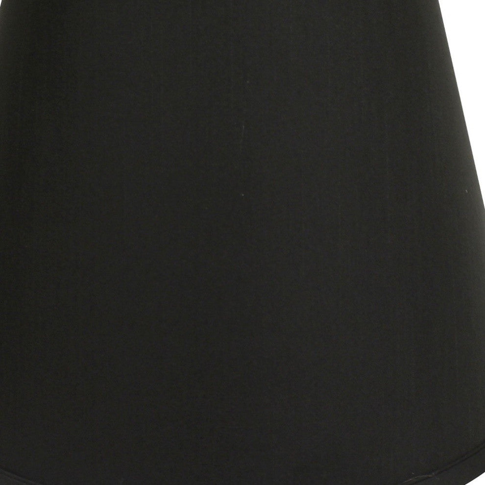 16" Black With White Empire Deep Slanted Shantung Lampshade