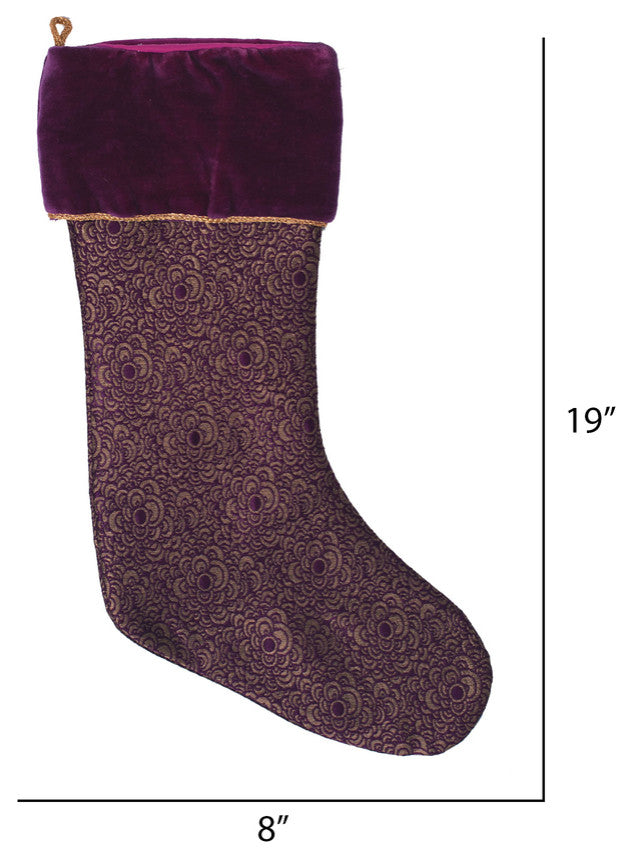 Vickerman Qtx17292 Decorative 8"x19" Baroque Collection Christmas Stocking