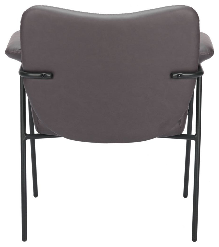 Heritage Brown Faux Leather Polyurethane Accent Chair