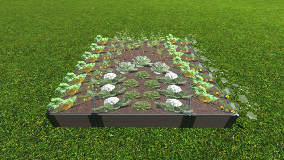 Weathered Wood Walk-In Cathedral 8'x8'x11" Raised Garden Bed, 1" Profile