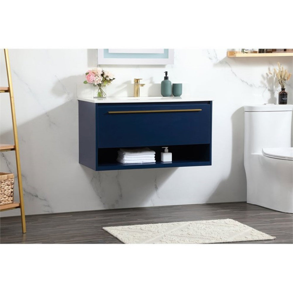 Elegant Decor Roman Bathroom Vanity Blue