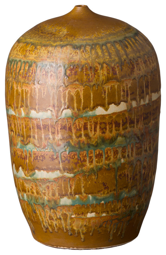 Tall Cocoon Vase, Nutshell Brown 11.5X17.5"H