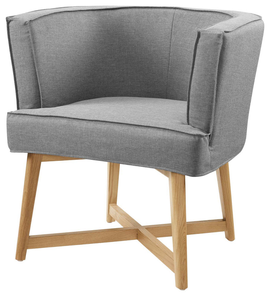 Accent Chair, Set of 2, Fabric, Wood, Gray, Modern, Lounge Hospitality