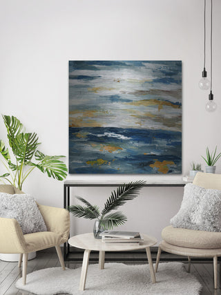 "Rusty Water" Painting Print on Brushed Aluminum, 48"x48"