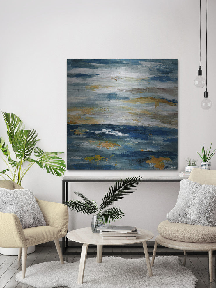 "Rusty Water" Painting Print on Brushed Aluminum, 48"x48"
