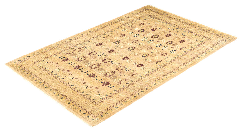Mogul, One-of-a-Kind Hand-Knotted Area Rug Yellow, 5'10"x9'1"